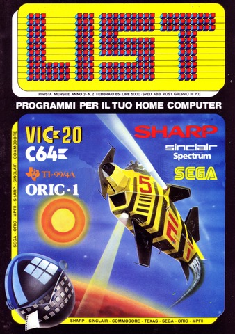 La copertina di LIST, Febbraio 1985