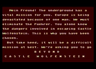 Beyond Castle Wolfenstein Atari 8-bit screenshot