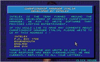 Championship Manager Italia 95 - DOS