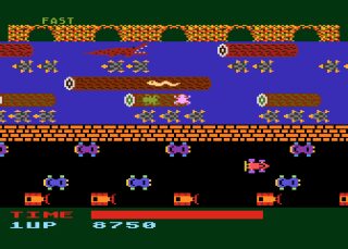 Frogger Atari 8-bit screenshot