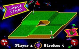 Fuzzy's World of Miniature Space Golf DOS screenshot
