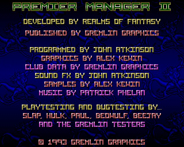 Premier Manager 2 - Amiga