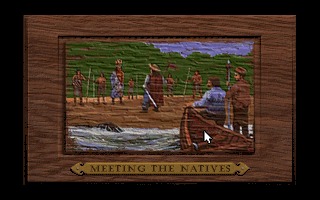 A plaque celebrates the first meeting with the natives