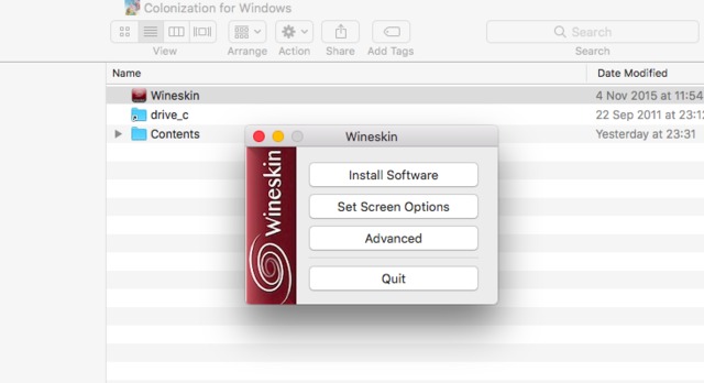 Wineskin mac 10.15