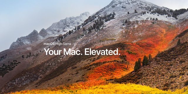 corrrectiion for mac high sierra