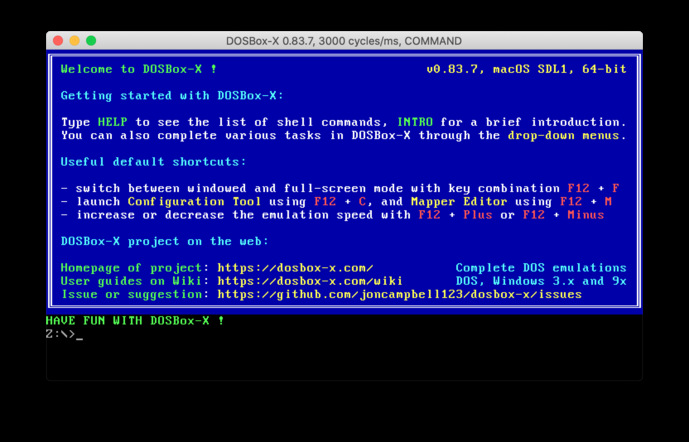 dosbox full screen command