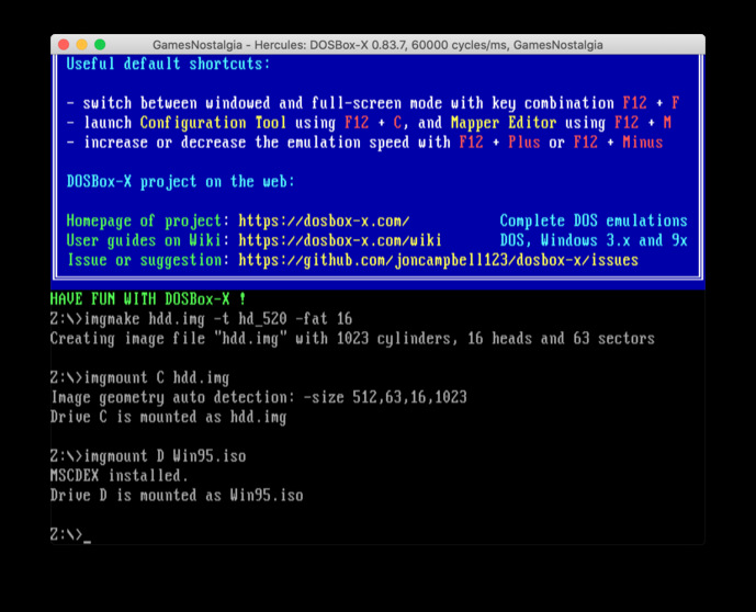 imgmount dosbox