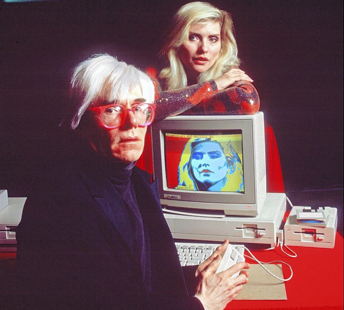 Andy Warhol creating the Debbie Harry portrait on the Amiga