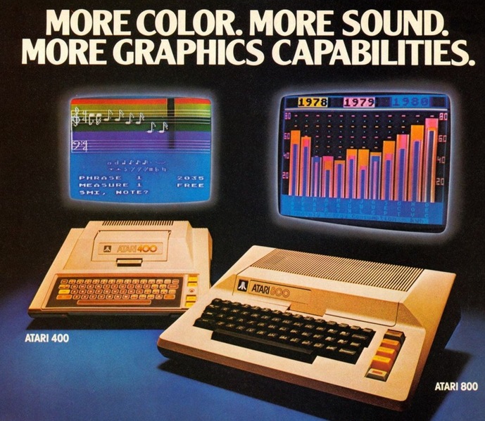Print ads for the launch of the Atari 800 and Atari 400