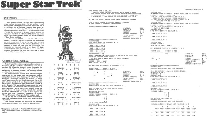 Super Star Trek was published on BASIC COMPUTER GAMES