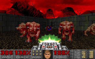 Attacked by a group of monsters in Doom