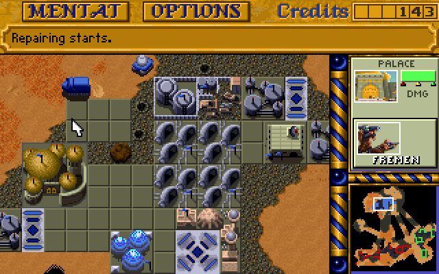Managing your base on Dune II