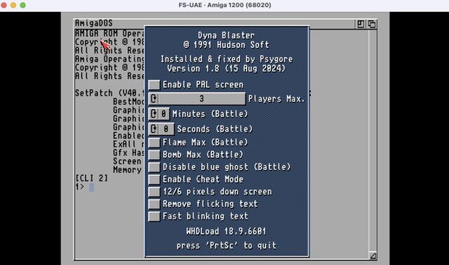 Schermata di avvio di Dyna Blaster
