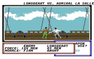 Pirates! (C64) un duello con la spada con il capitano nemico
