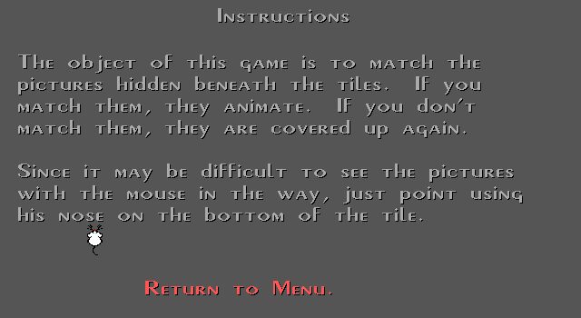 Animated Memory Game - DOS
