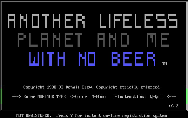Another Lifeless Planet and Me With No Beer - DOS