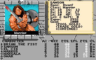 The Bard's Tale II: The Destiny Knight Amiga screenshot