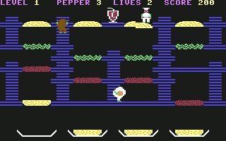 BurgerTime Commodore 64 screenshot