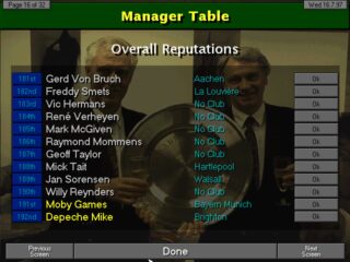 Championship Manager 97/98 DOS screenshot