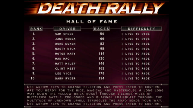 Death Rally - Windows version