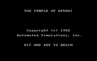 Dunjonquest: Temple of Apshai DOS screenshot