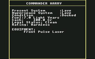 Elite Commodore 64 screenshot