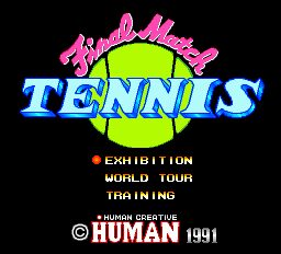 Final Match Tennis PC Engine screenshot