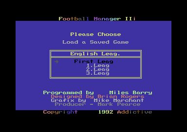Football Manager 3 - Commodore 64