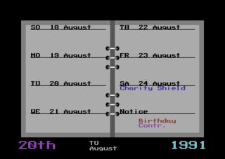 Football Manager 3 Commodore 64 screenshot