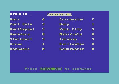 Football Manager - Commodore 64