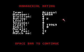 Football Manager Amiga screenshot