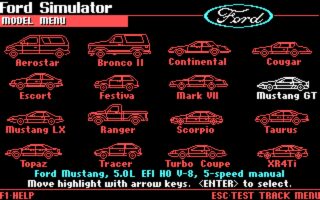 Ford Simulator DOS screenshot