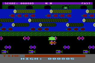 Frogger Atari 8-bit screenshot