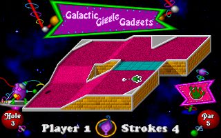 Fuzzy's World of Miniature Space Golf DOS screenshot