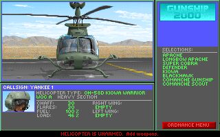 Gunship 2000 Amiga screenshot
