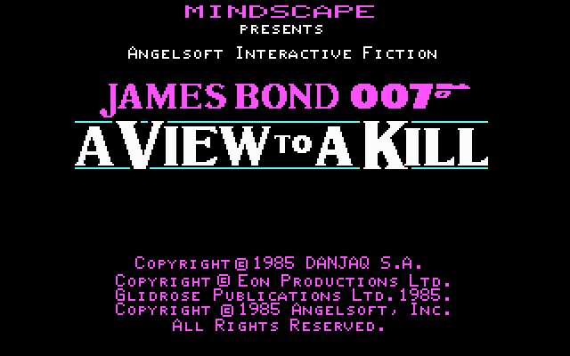 James Bond 007: A View to a Kill - DOS