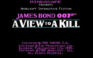 James Bond 007: A View to a Kill DOS screenshot
