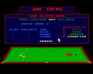 Jimmy White's Whirlwind Snooker Amiga screenshot