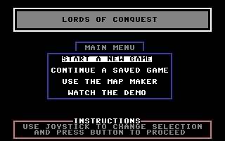 Lords of Conquest Commodore 64 screenshot