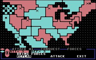 Lords of Conquest Commodore 64 screenshot