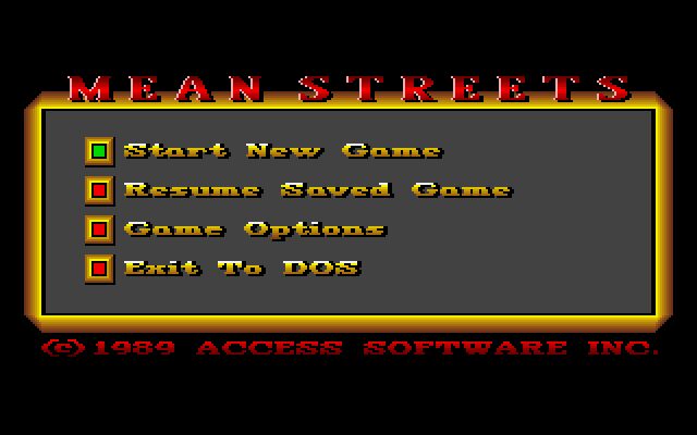 Mean Streets - DOS