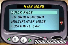 Need for Speed: Underground Game Boy Advance screenshot