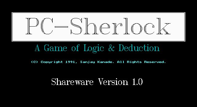 PC-Sherlock: A Game of Logic & Deduction - DOS