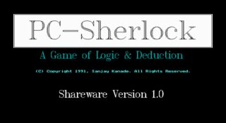 PC-Sherlock: A Game of Logic & Deduction DOS screenshot