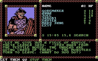 Pool of Radiance Commodore 64 screenshot