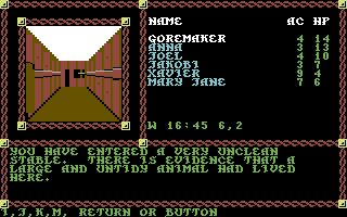 Pool of Radiance Commodore 64 screenshot
