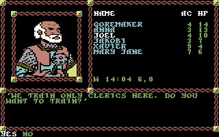 Pool of Radiance Commodore 64 screenshot
