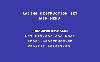 Racing Destruction Set Commodore 64 screenshot