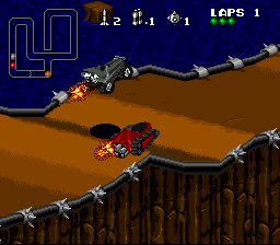 Rock n' Roll Racing SNES screenshot
