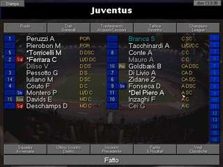 Scudetto 97-98 DOS screenshot